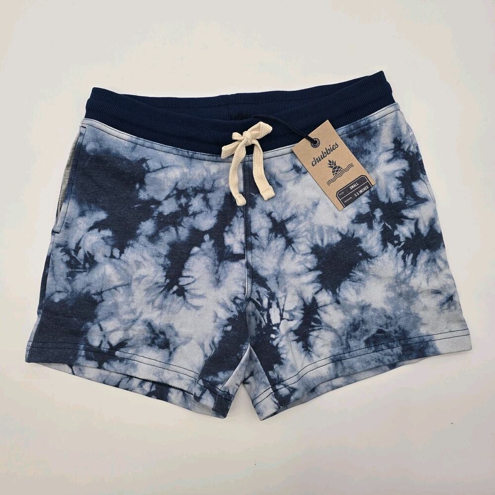 Chubbies Shorts Men Small 5.5 Inch Blue Schwort Sweat Lounge Drawstring Far Out